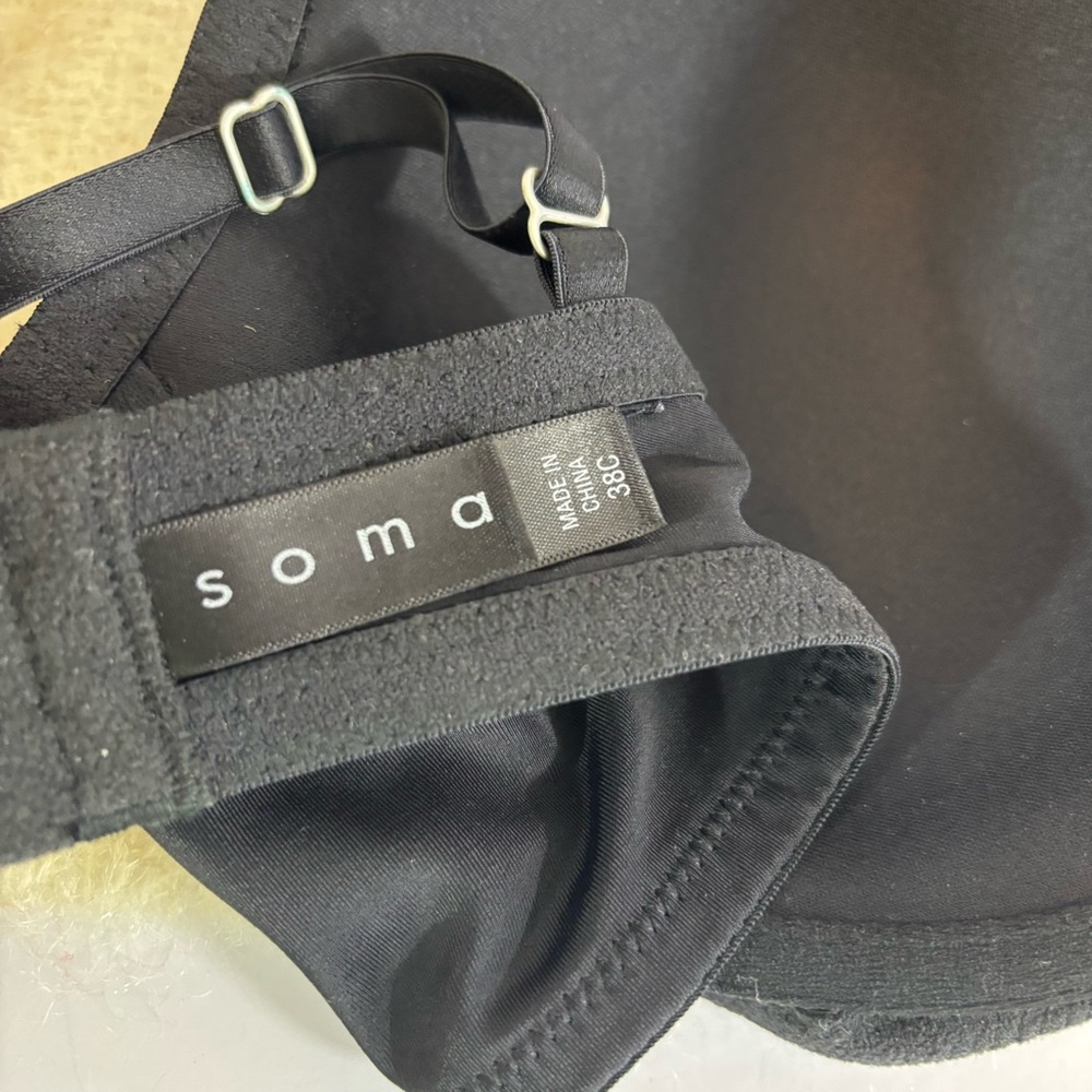 Soma faux cami black lace underwire bra size 38C - Picture 5 of 7